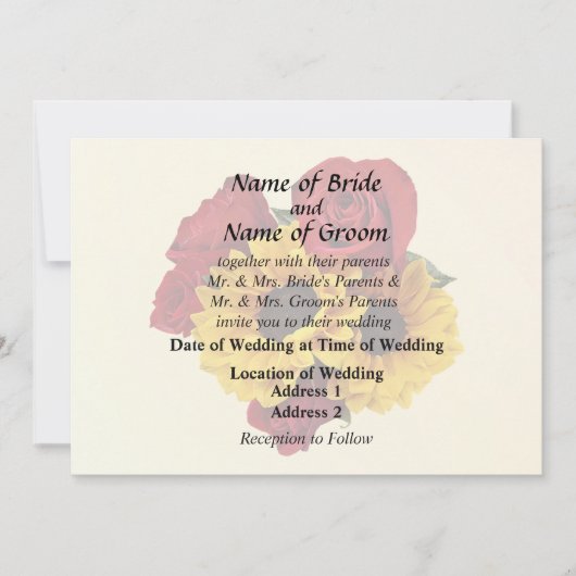 Sunflowers and Roses Bouquet Kaart (Voorkant)