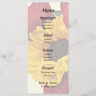Sunflowers and Roses Bouquet Menu