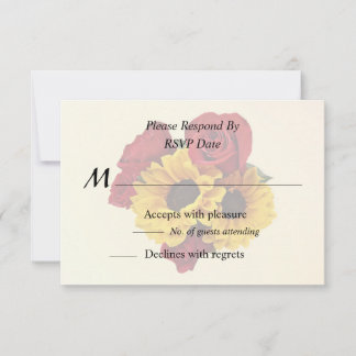 Sunflowers and Roses Bouquet RSVP Kaartje