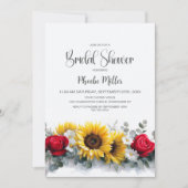 Sunflowers and Roses Bridal Shower Kaart (Voorkant)
