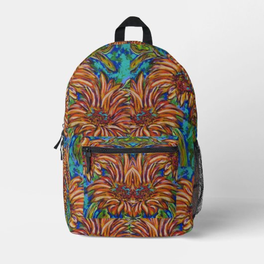 Sunflowers Back Pack Bedrukte Rugzak (Voorkant)