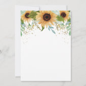 Sunflowers Birthday Invitation Kaart (Achterkant)