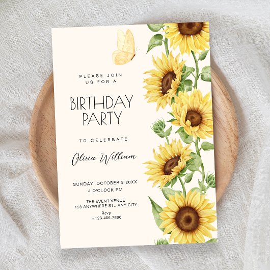 Sunflowers birthday kaart