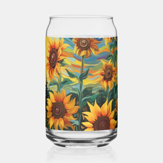 Sunflowers Blikvorm Glas (Achterkant)