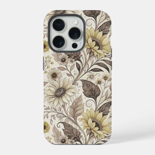 Sunflowers Boho Art Nouveau iPhone Hoesje (Achterkant)