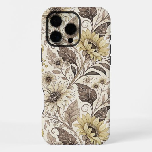 Sunflowers Boho Art Nouveau iPhone Hoesje (Achterkant)