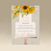 Sunflowers Bouquet Floral Cake Bridal Shower  Folie Uitnodiging