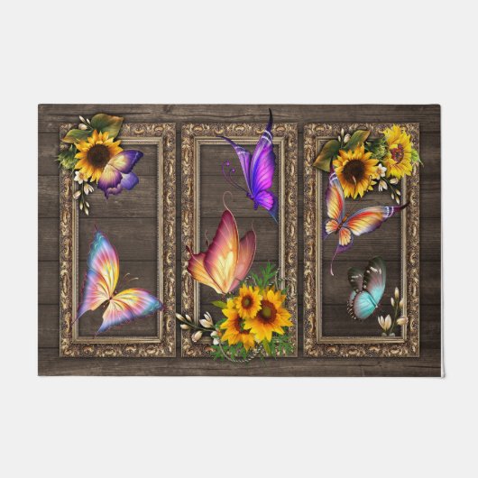 Sunflowers Butterflies Doormat, Beautiful  Deurmat (Voorkant)
