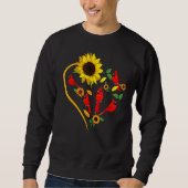 Sunflowers Cardinal Birds Cute Heart Shape Funny B Trui (Voorkant)