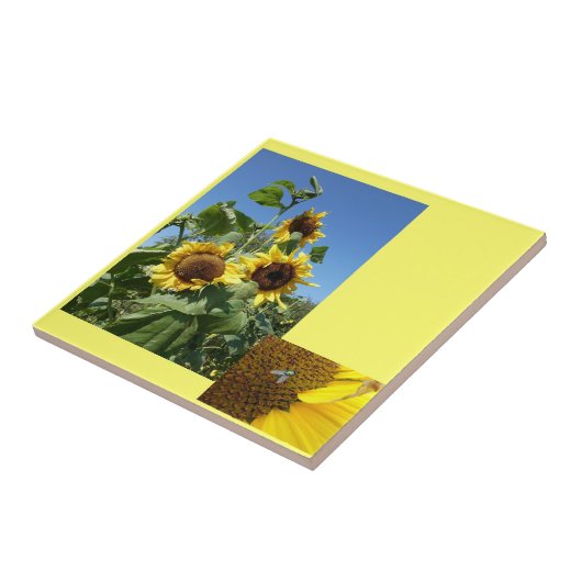 Sunflowers Ceramic Tile Tegeltje (Zijkant)