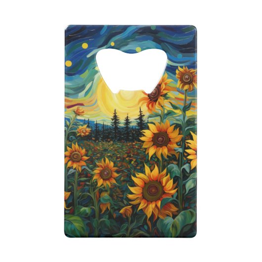 Sunflowers Creditkaart Flessenopener (Voorkant)