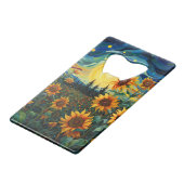 Sunflowers Creditkaart Flessenopener (Voorkant Gekanteld)