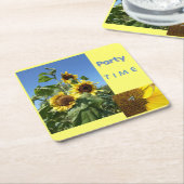 Sunflowers Cust. Text Paper Coaster Kartonnen Onderzetters (Schuin)