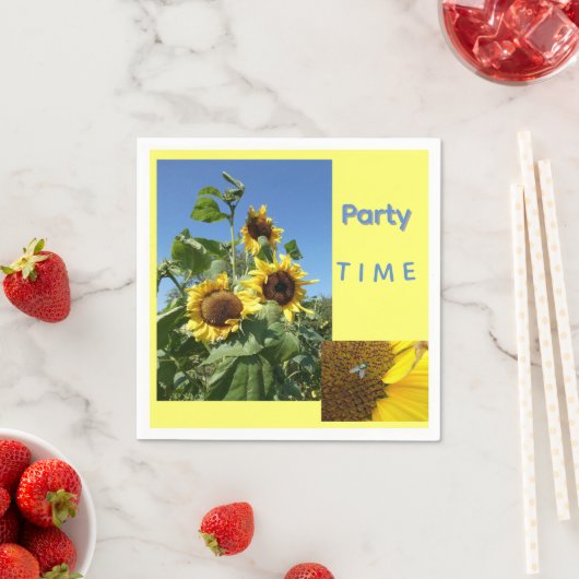 Sunflowers Cust. Text Paper Napkin Servet (Insitu)