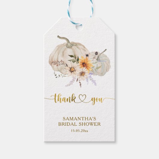 Sunflowers Daisy Pumpkin Fall Bridal Shower Favor  Cadeaulabel (Voorkant)