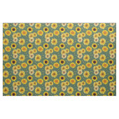 Sunflowers Dots Green Repeating Pattern Fabric Stof (Fat Quarter)