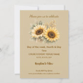 Sunflowers Earthy Boho Wedding Invitation Kaart (Achterkant)