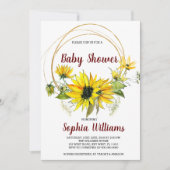 SunFlowers en Boho Baby shower Kaart (Voorkant)