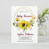 SunFlowers en Boho Baby shower Kaart (Staand voorkant)
