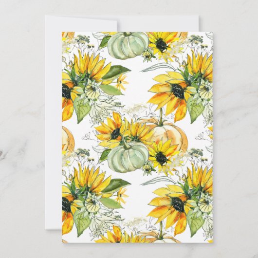 SunFlowers en Boho Baby shower Kaart (Achterkant)