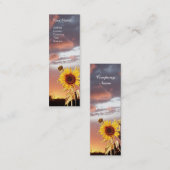 SUNFLOWERS EN PINK SUMMER SUNSET MINI VISITEKAARTJE (Voorkant / Achterkant)