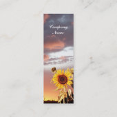 SUNFLOWERS EN PINK SUMMER SUNSET MINI VISITEKAARTJE (Achterkant)