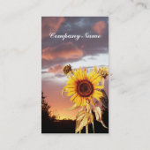 SUNFLOWERS EN PINK SUMMER SUNSET VISITEKAARTJE (Achterkant)