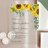 Sunflowers Eucalyptus Wedding Acryl Uitnodigingen