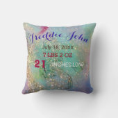 SUNFLOWERS FAIRY PINK BLUE FLORAL Boy Baby Status Kussen (Achterkant)