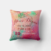 SUNFLOWERS FAIRY PINK FLORAL Girl Baby Status Kussen (Achterkant)