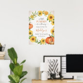 Sunflowers Fall Pumpkin Autumn Welcome sign Poster (Thuiskantoor)