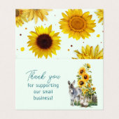 Sunflowers Farmers Market Folded Customer Thanks Visitekaartje (Buitenkant ongevouwen)