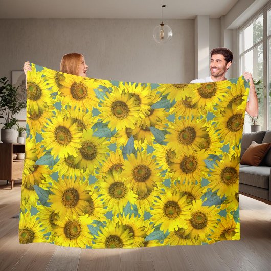 Sunflowers  fleece deken