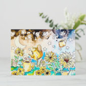 sunflowers floral art feestdagenkaart (Staand voorkant)