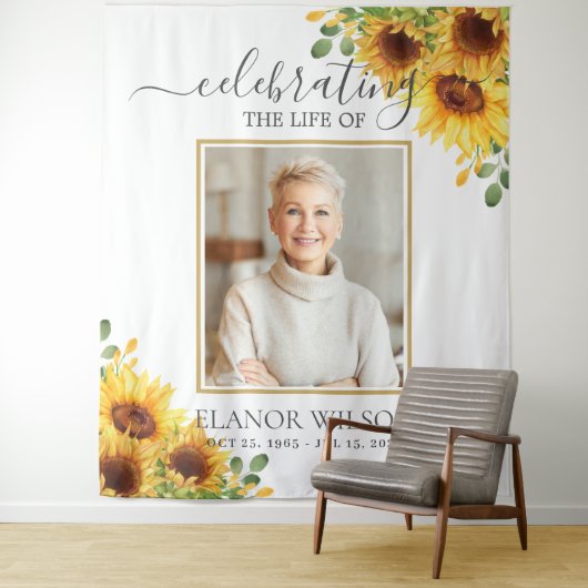Sunflowers Floral Celebration of Life Photo Wandkleed (In situ)