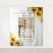 Sunflowers Floral Celebration of Life Photo Wandkleed (Voorkant)