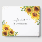 Sunflowers Floral Gold Memorial Funeral Photo Gastenboek (Achterkant)
