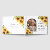 Sunflowers Floral Gold Memorial Funeral Photo Gastenboek (Volledig)