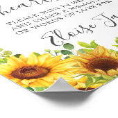 Sunflowers Floral Memorial Funeral Memory Table Poster (Hoek)