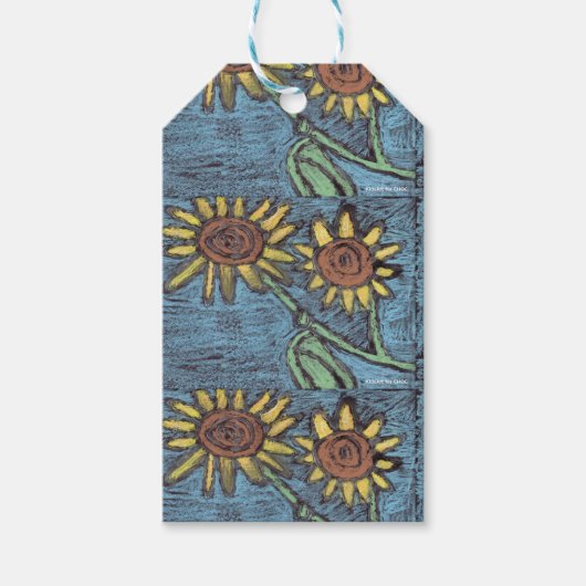 Sunflowers Forever - Kinder kunst voor CHOC Cadeaulabel (Voorkant)