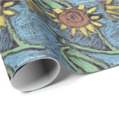 Sunflowers Forever - Kinder kunst voor CHOC Cadeaupapier (Rol Hoek)