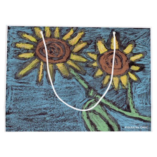Sunflowers Forever - Kinder kunst voor CHOC Groot Cadeauzakje (Achterkant)