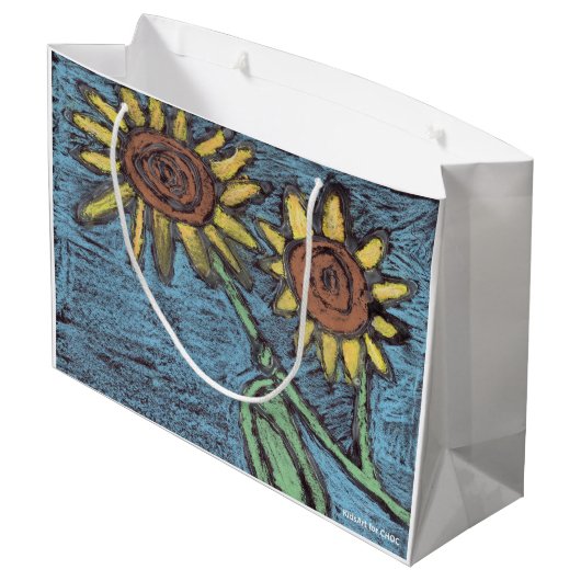 Sunflowers Forever - Kinder kunst voor CHOC Groot Cadeauzakje (Achterkant Gekanteld)