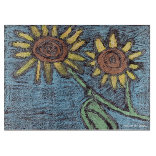 Sunflowers Forever - Kinder kunst voor CHOC Snijplank (Voorkant)