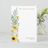 Sunflowers Garland Bouquet Be our Guest Quote  Kaart (Staand voorkant)