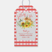 Sunflowers & Gingham Rustic Pumpkin Fall Wedding Cadeaulabel (Achterkant)