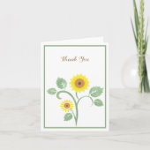 Sunflowers Greenery Wedding Folded Thank You Card Bedankkaart (Voorkant)
