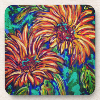 Sunflowers Hard plastic coaster set Bier Onderzetter