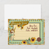 SUNFLOWERS - Hartelijk dank RSVP Kaartje (Voorkant / Achterkant)