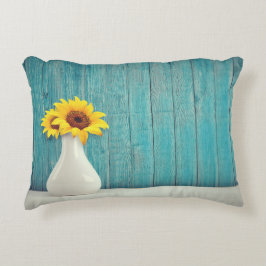 Sunflowers in a vase accent kussen
